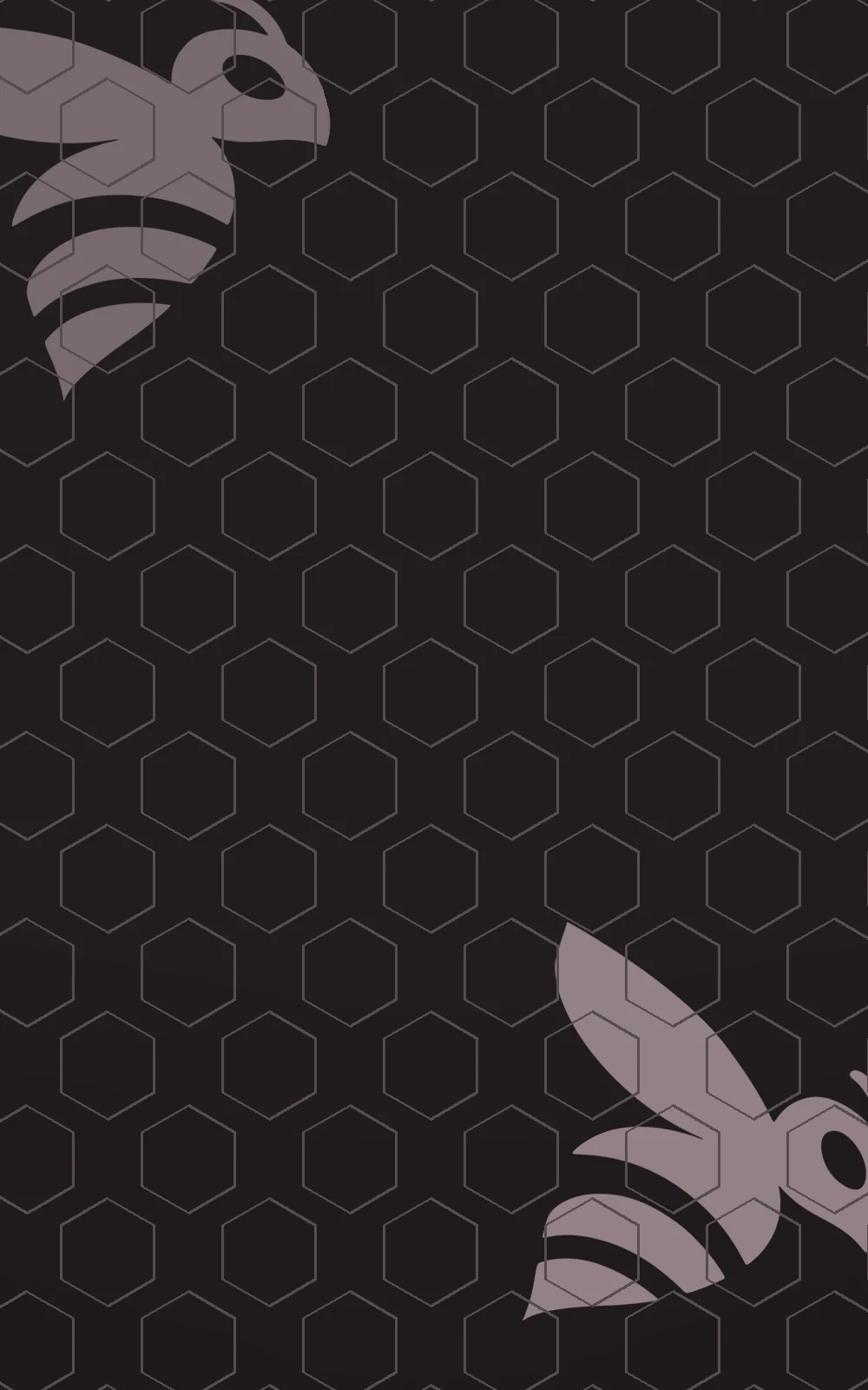 Fondo negro con textura de panal y abejas Beesiblex