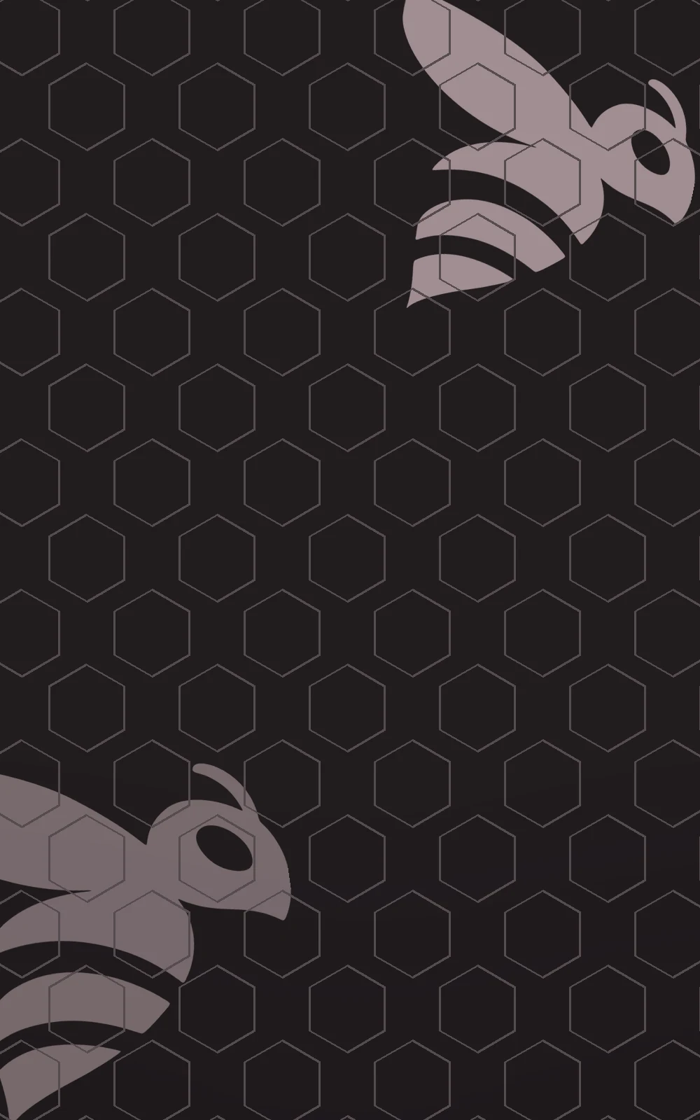 Fondo negro con textura de panal y abejas Beesiblex