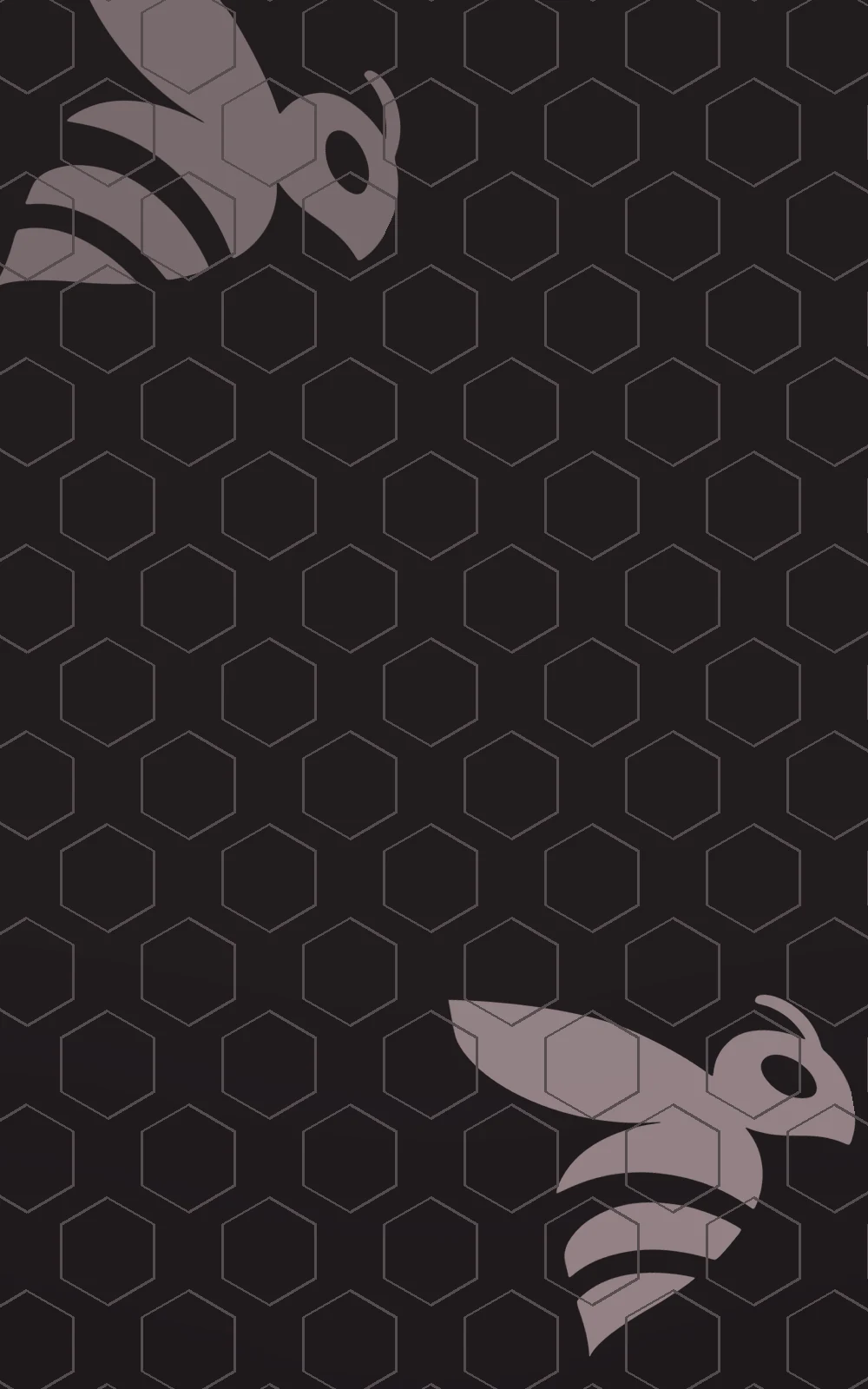 Fondo negro con textura de panal y abejas Beesiblex